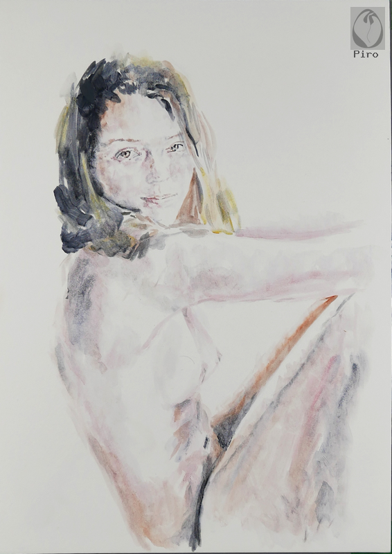 oil on paper - olio su carta di Piro